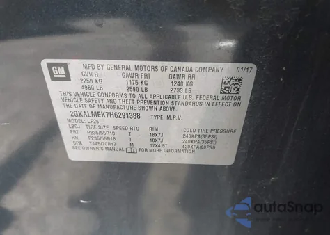 2017 GMC Terrain Sle-1 from USA, damaged, VIN 2GKALMEK7H6291388